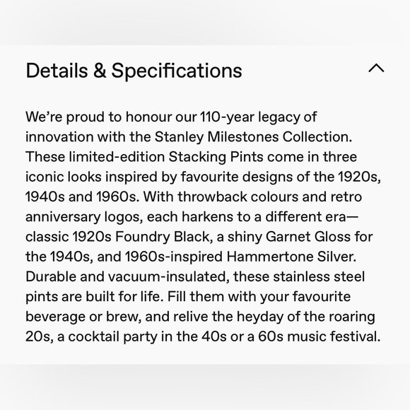 Stanley 1913 New Milestone Collection Stacking Pint - Picture 6 of 7